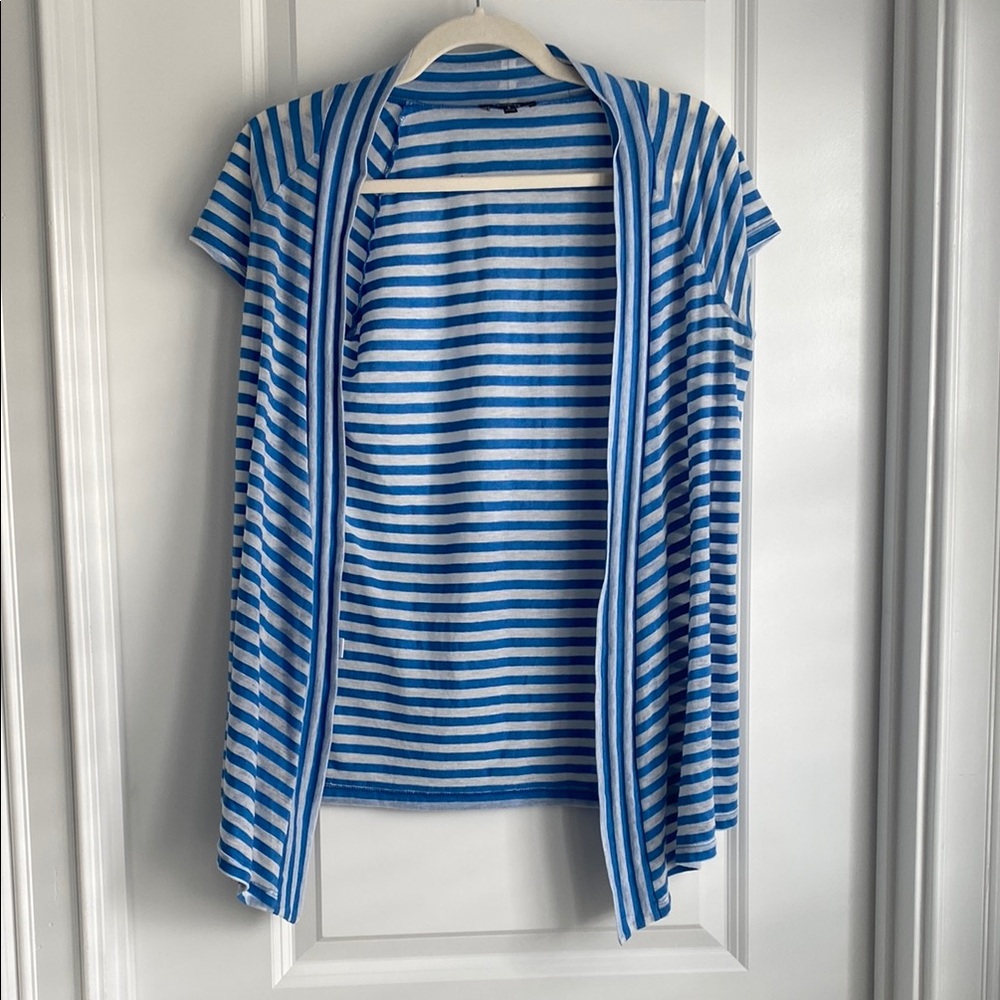 Express Blue and White Striped Vest